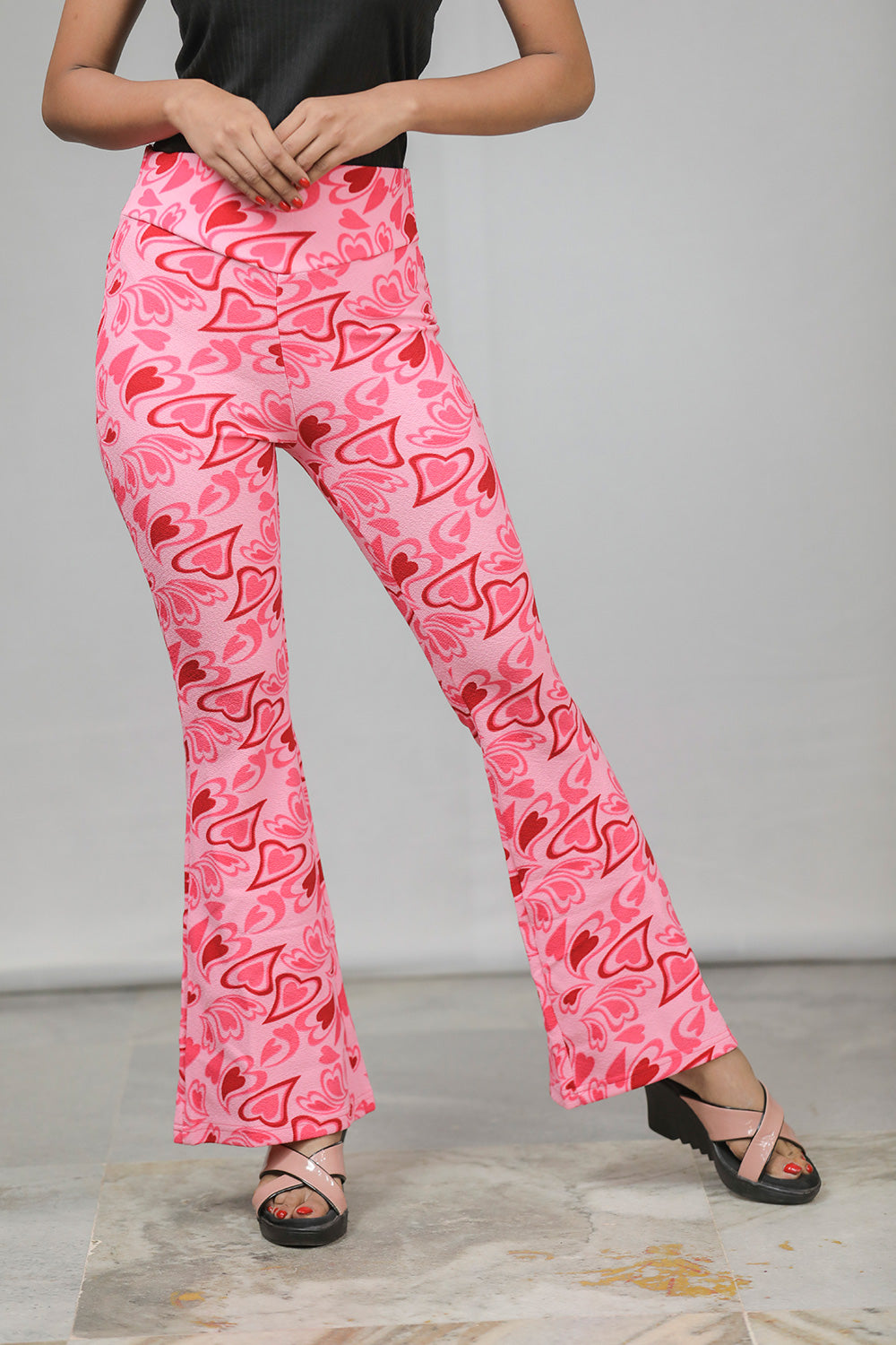 Pink Heart Print Trousers – Playful Style Meets Comfort