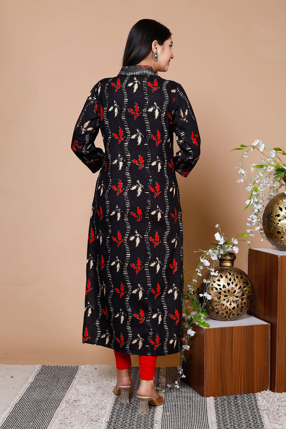 Foil Print Straight Kurta